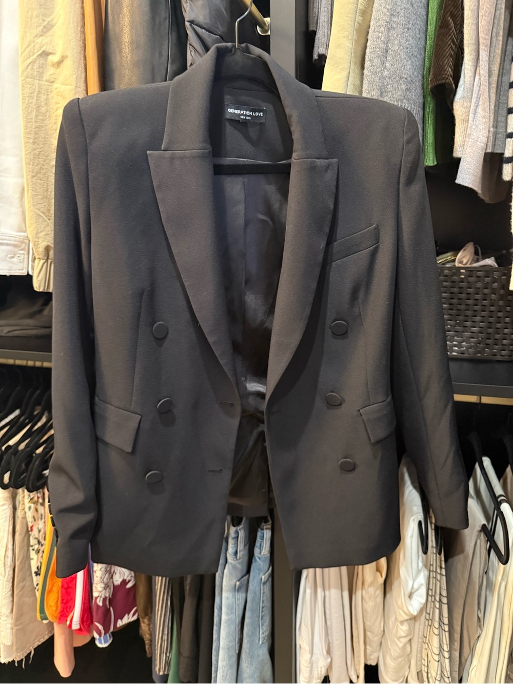 Generation Love Black Double-Breasted Blazer